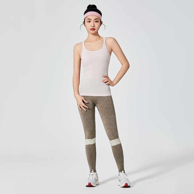 Leggings esportivas com tingimento característico para mulheres