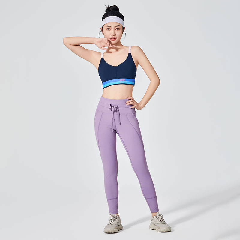 Leggings esportivas femininas com cordões