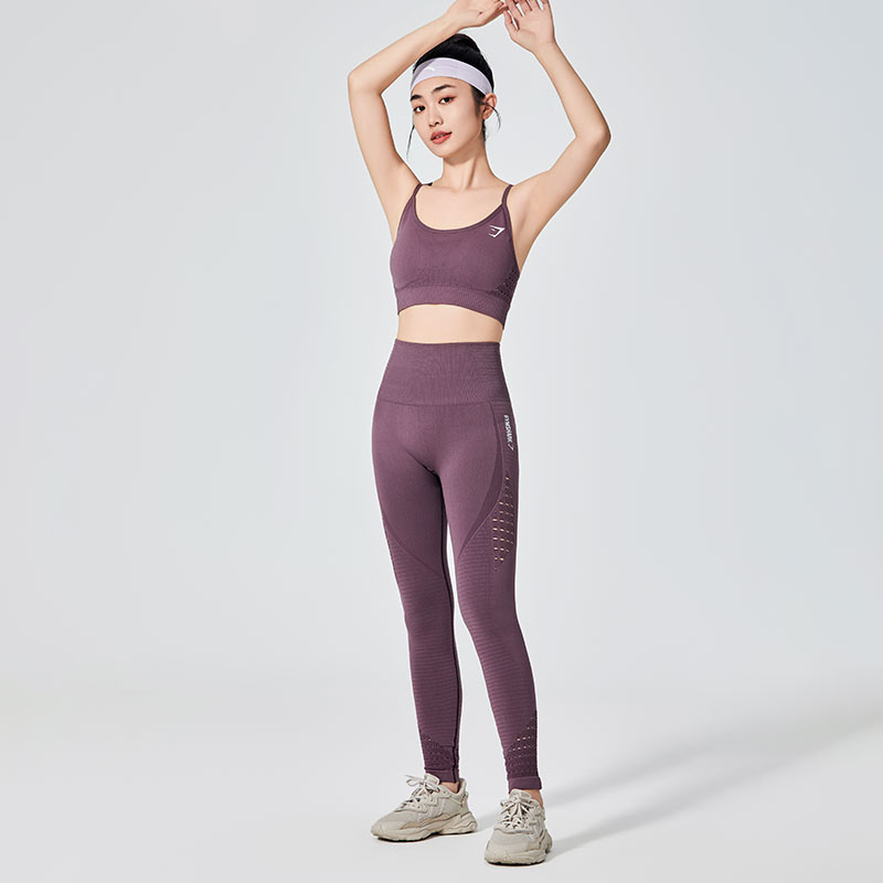 Leggings esportivas femininas com design de malha